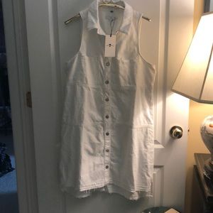 7 For All Mankind White Jean Dress SZ L